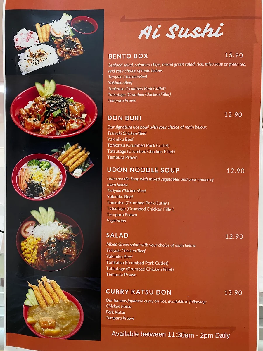 Menu, Ai Sushi