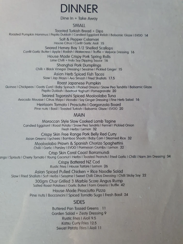 Menu, Canteen Kitchen + Bar Coolum Beach