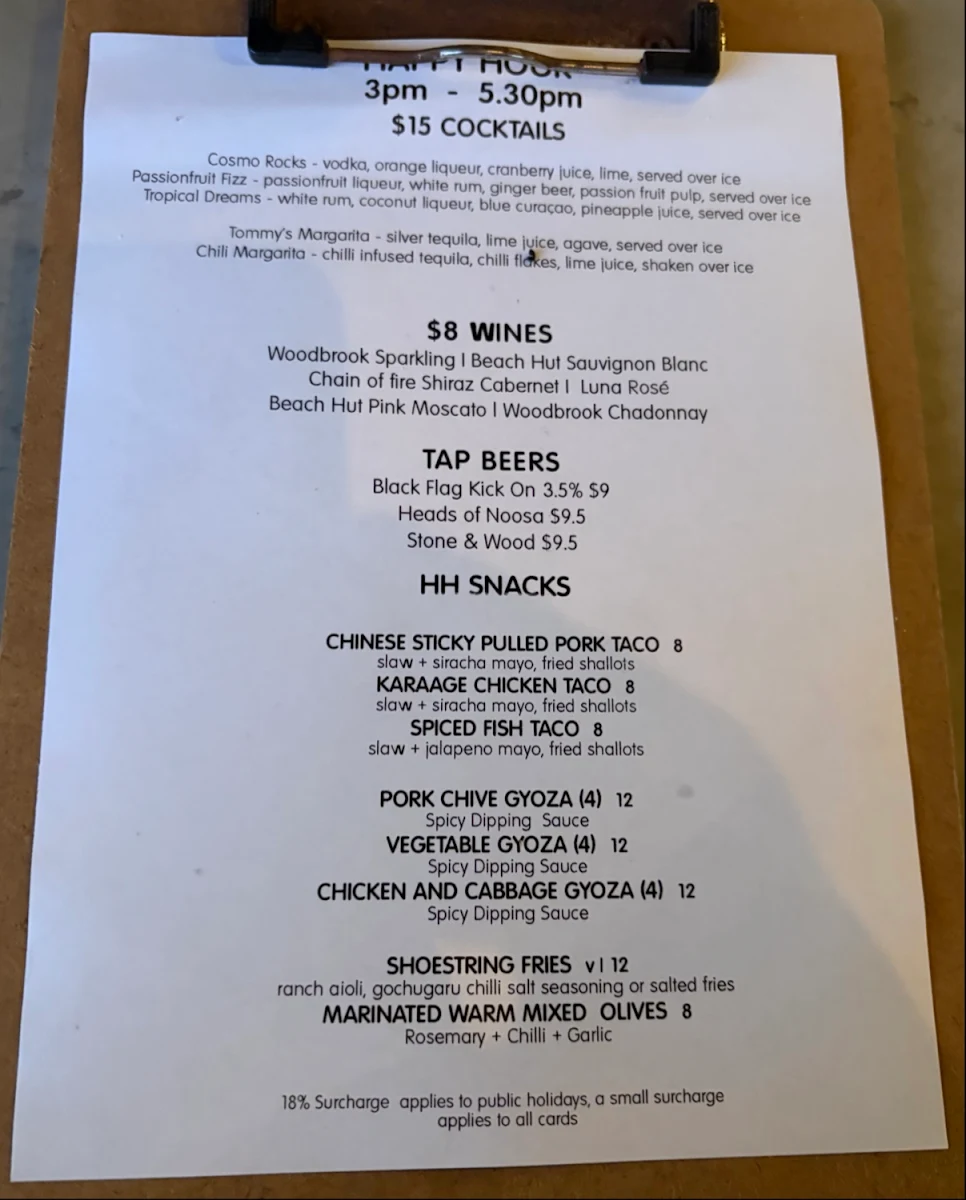 Menu, Canteen Kitchen + Bar Coolum Beach