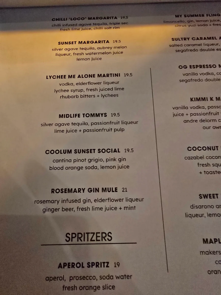 Menu, Canteen Kitchen + Bar Coolum Beach
