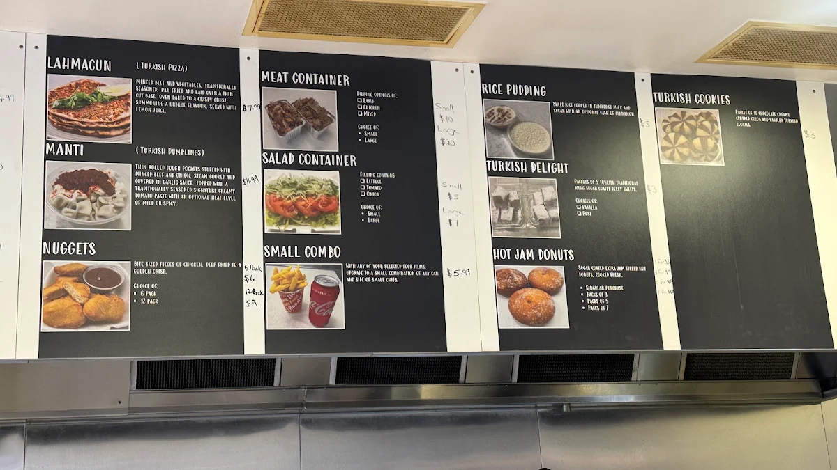 Menu, Village Kebab & Gozleme