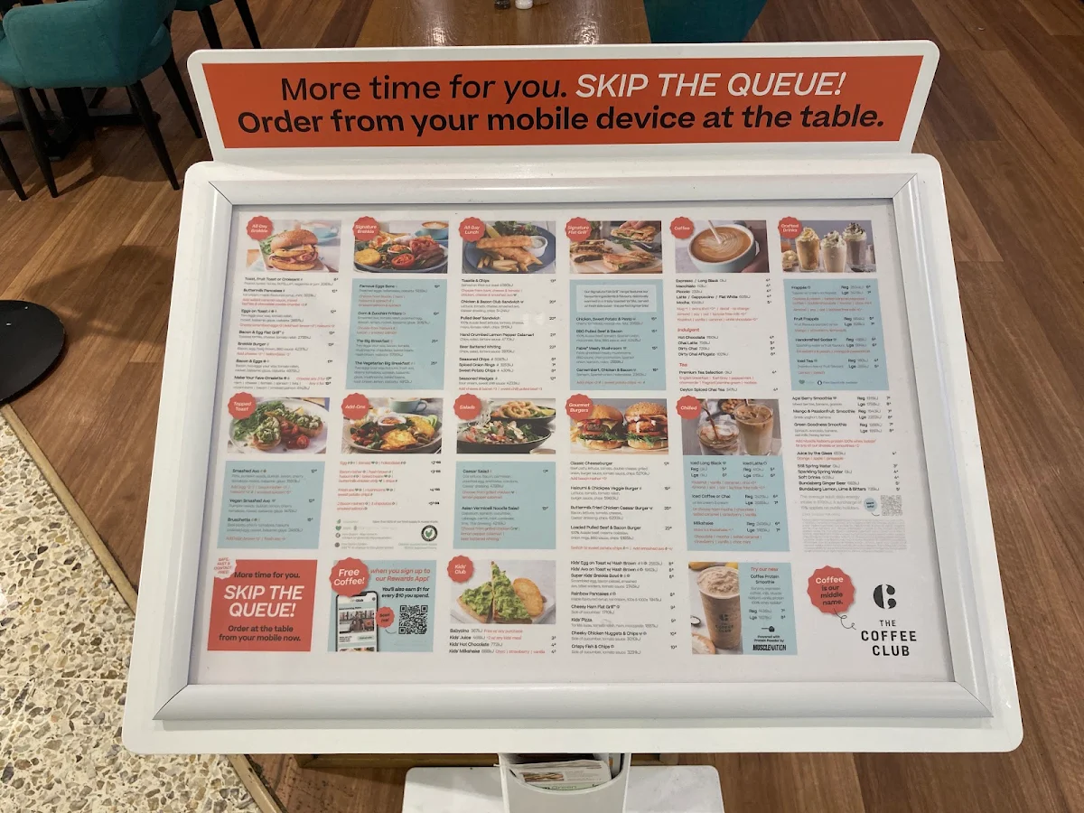 Menu, The Coffee Club Café - Mirrabooka