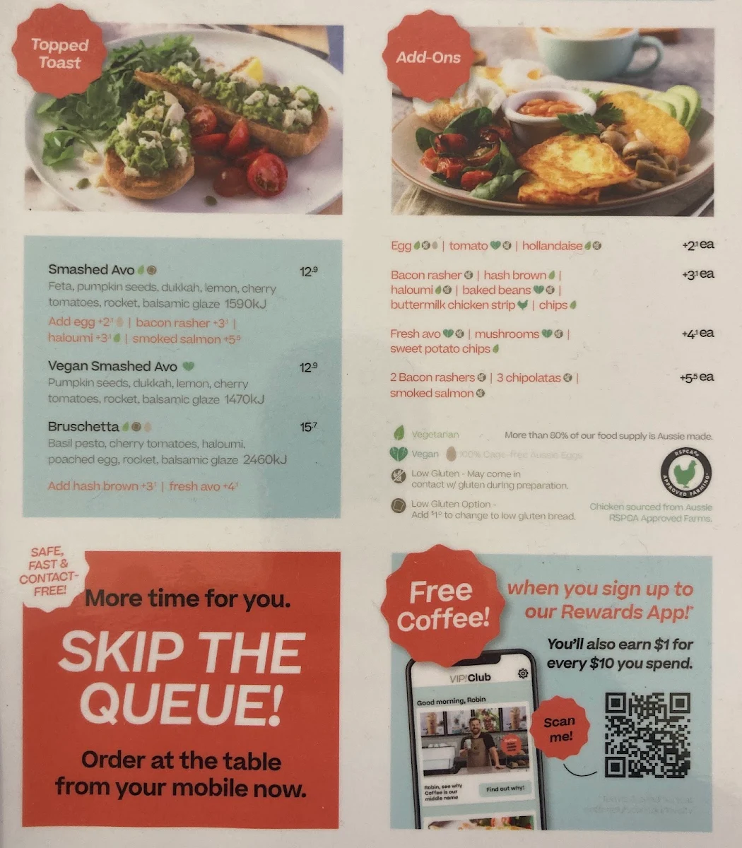 Menu, The Coffee Club Café - Mirrabooka