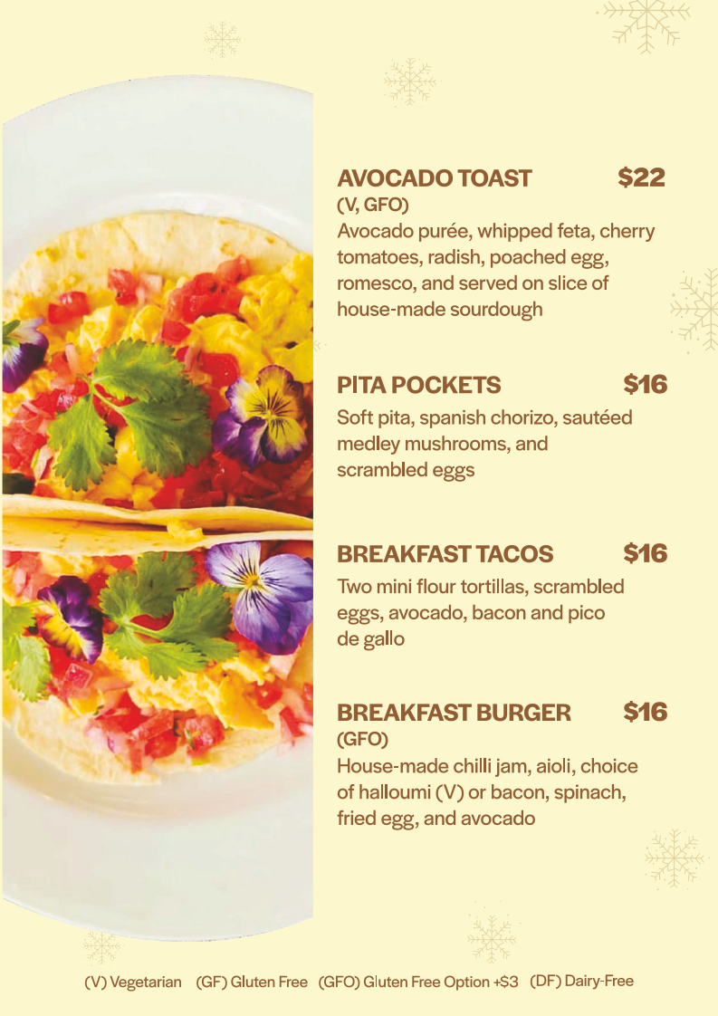 Menu, EQ Cafe & Restaurant | Gungahlin