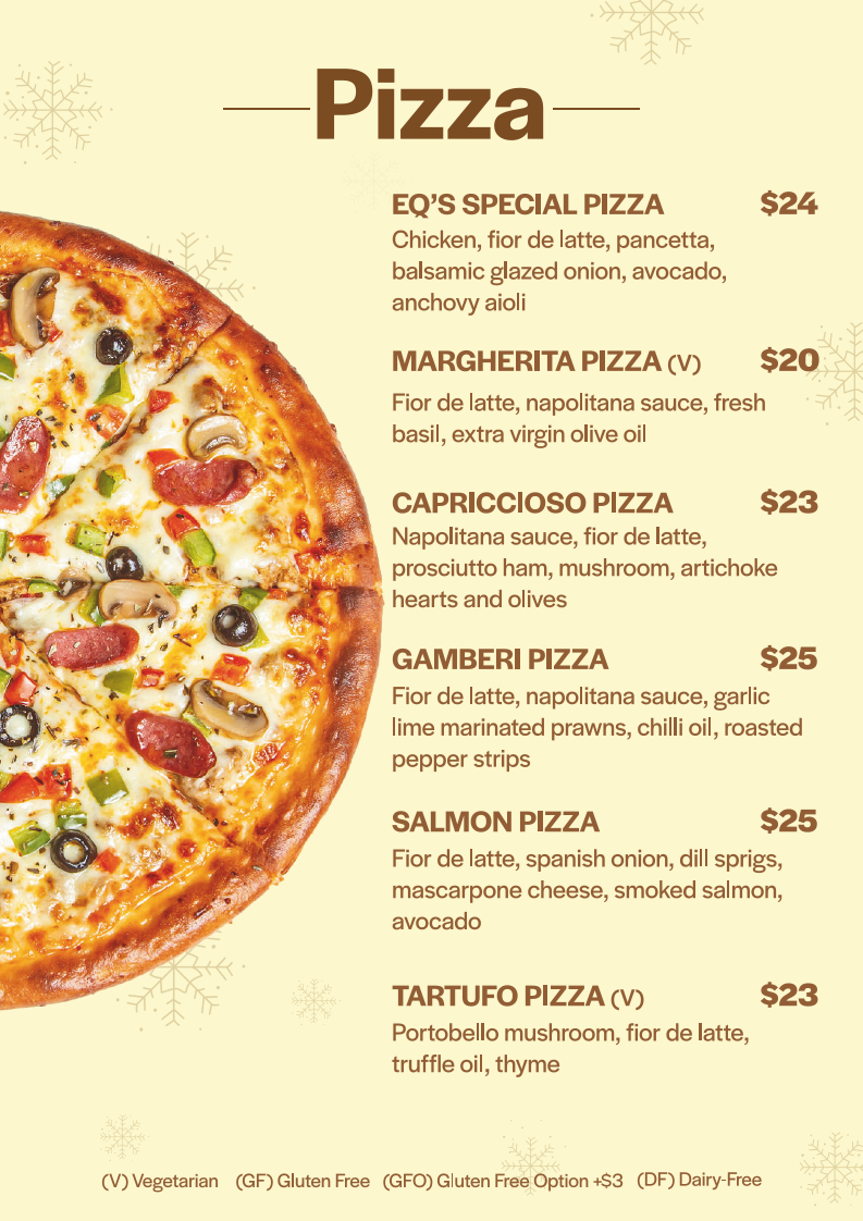 Menu, EQ Cafe & Restaurant | Gungahlin