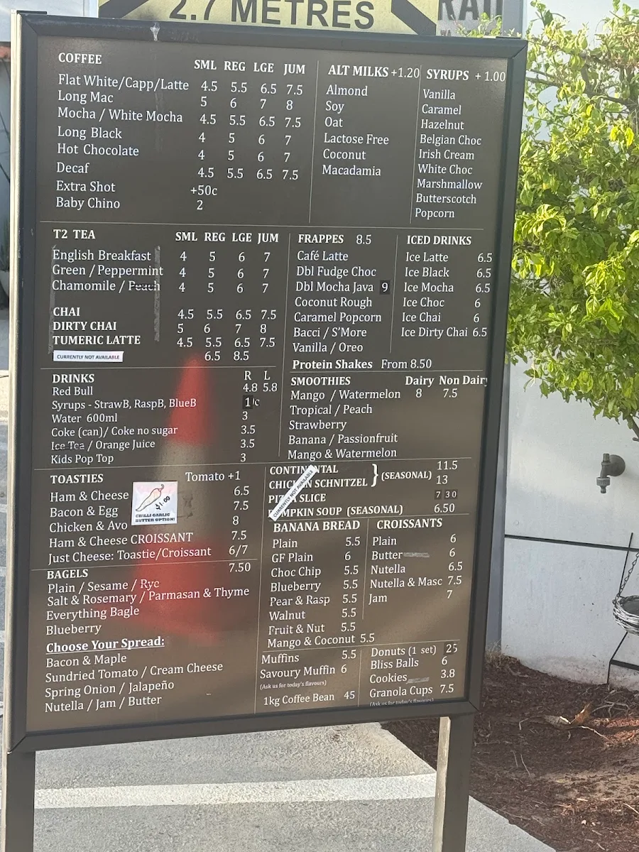 Menu, Brew Thru