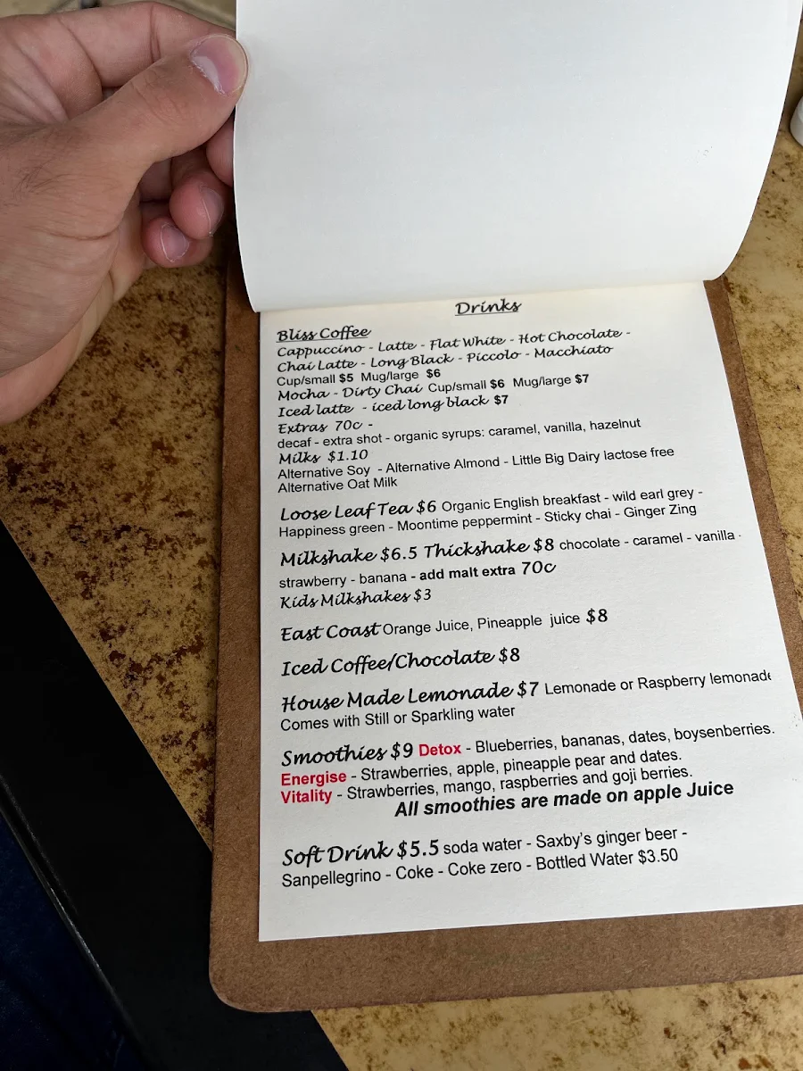 Menu, Simply D'Vine Cafe