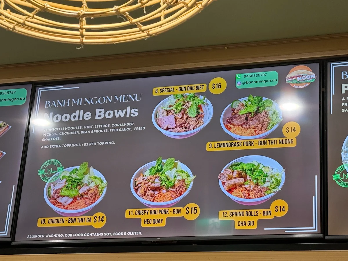 Menu, Banh Mì Ngon Lidcombe