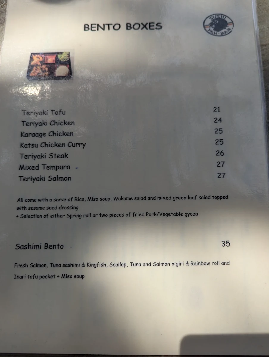 Menu, Sushi Yah-man
