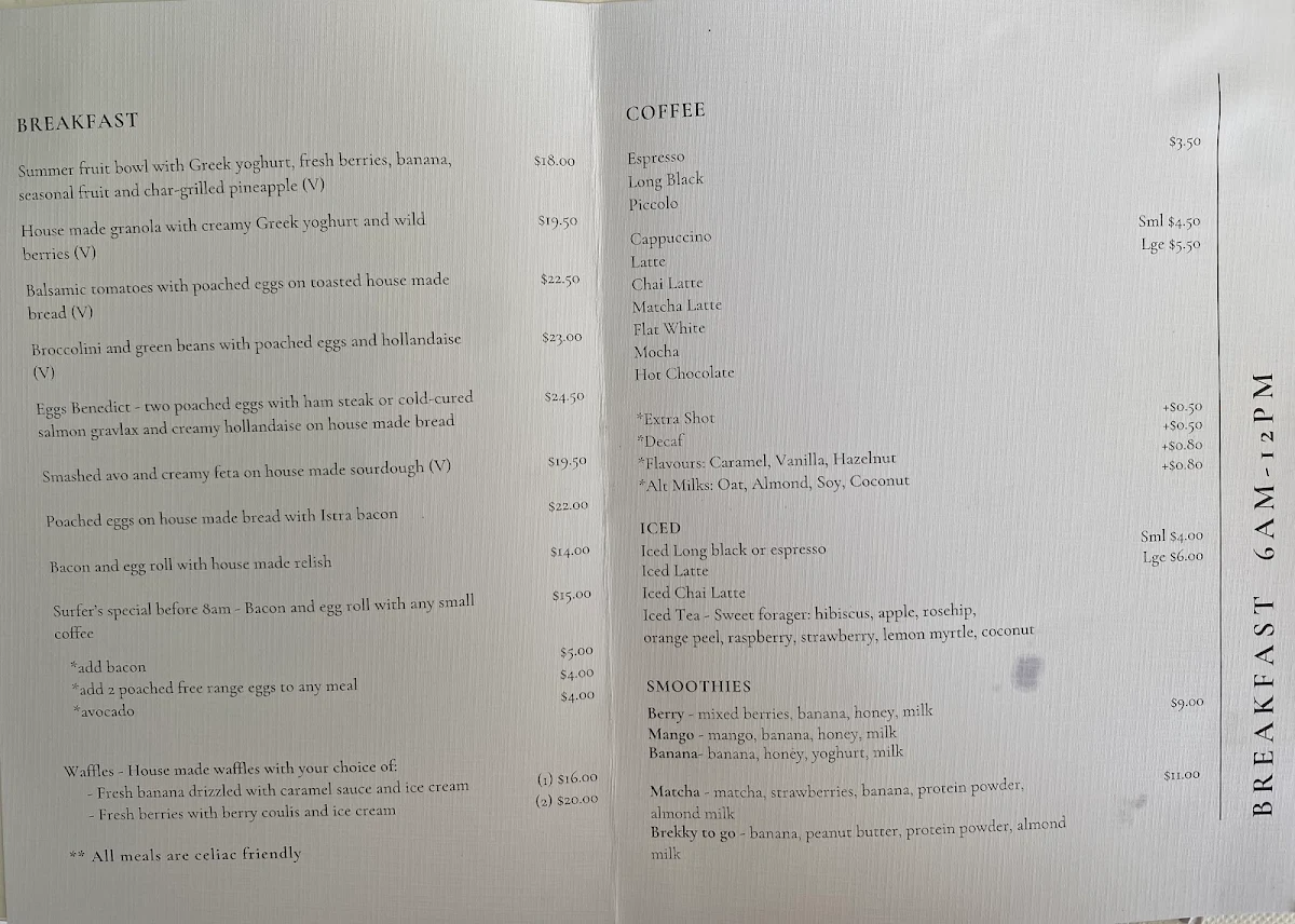 Menu, Aqua Kitchen and Bar