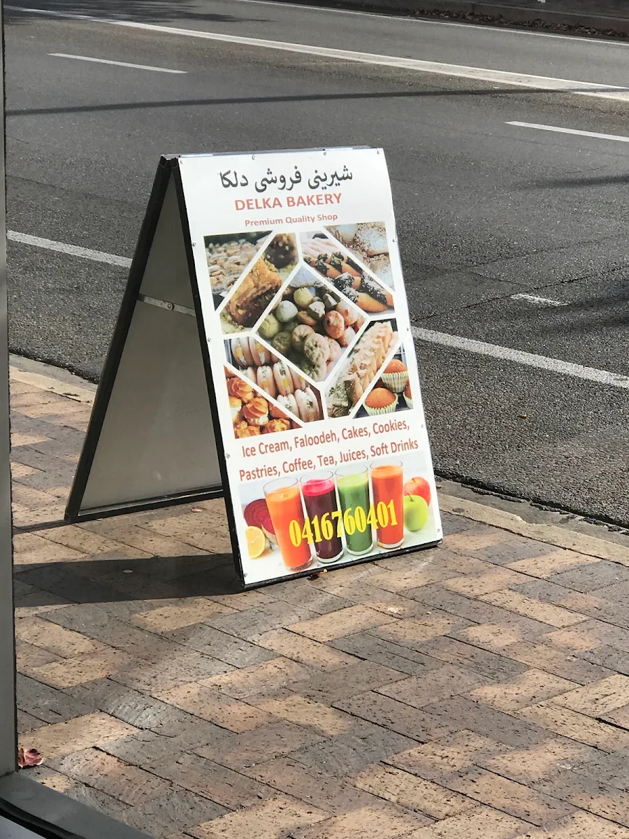 Menu, Delka bakery and confectionery