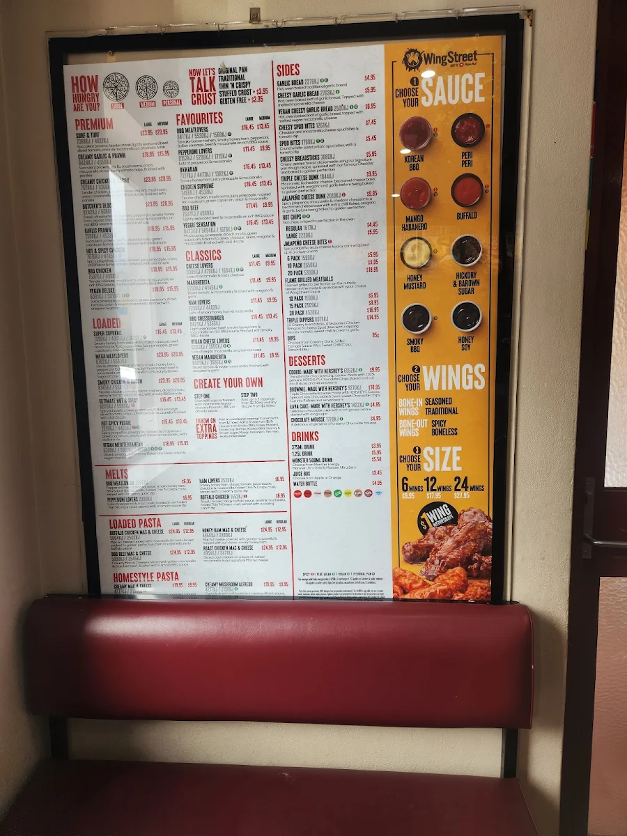 Menu, Pizza Hut Windsor Dine In