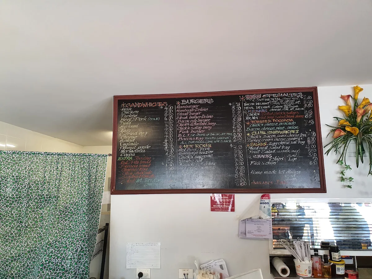 Menu, Red's Lunch Bar