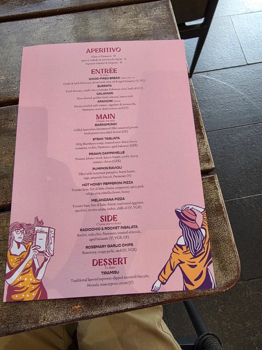 Menu, Italian Street Kitchen Parramatta