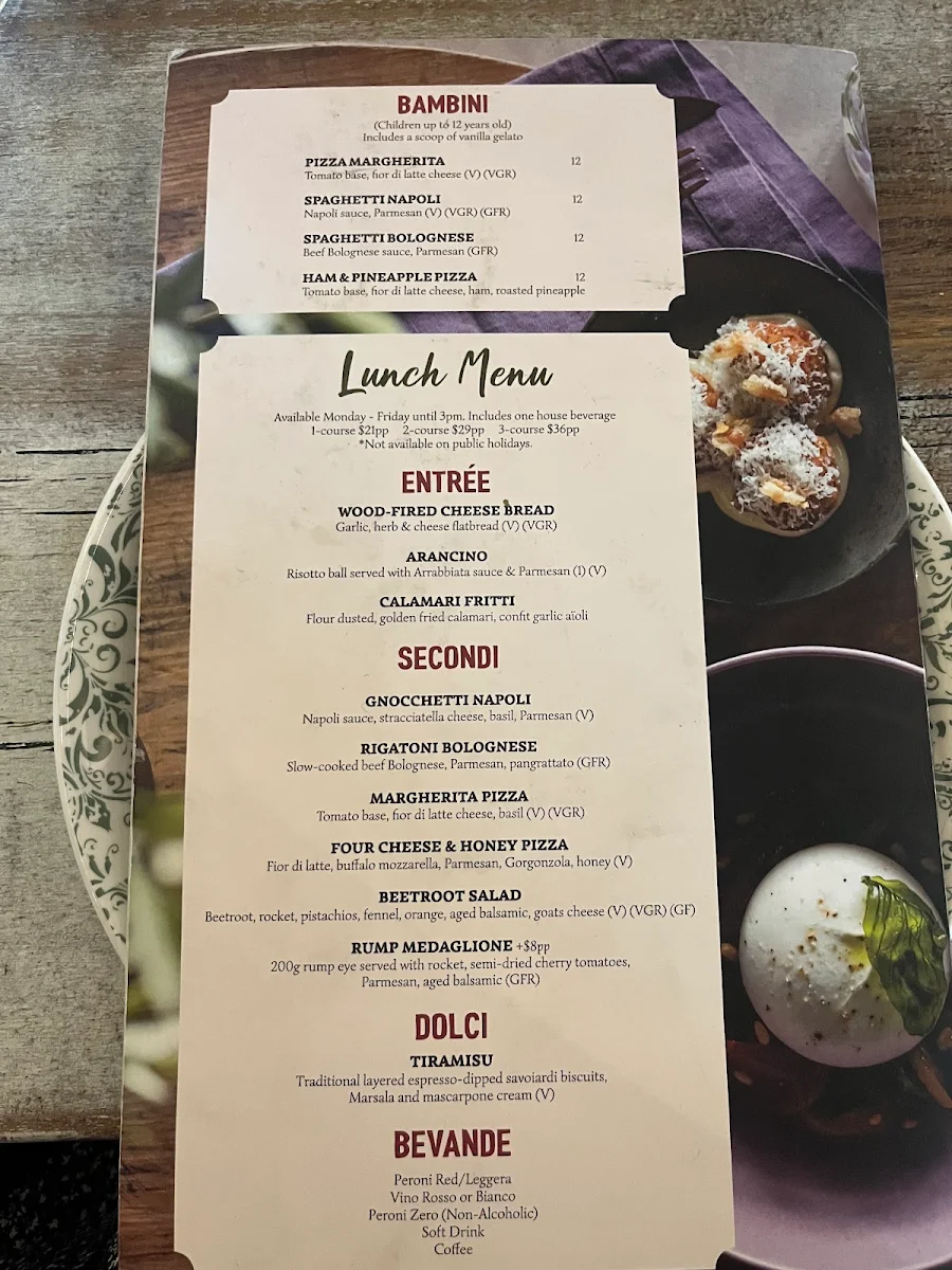 Menu, Italian Street Kitchen Parramatta