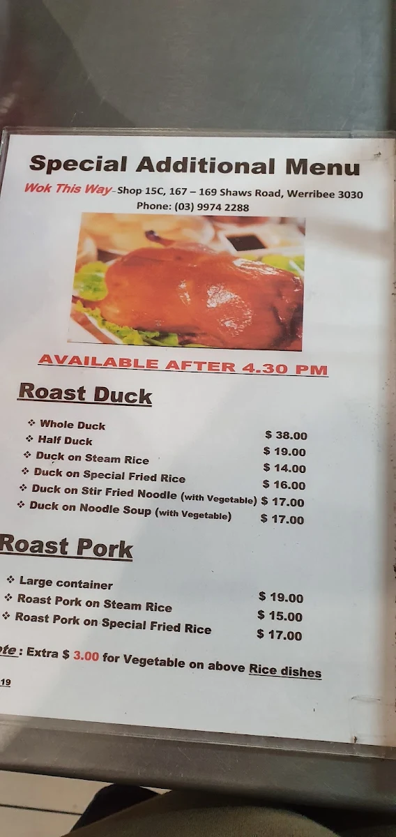 Menu, Wok This Way - Chinese