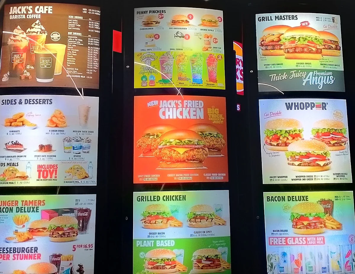 Menu, Hungry Jack's Burgers Cannon Hill