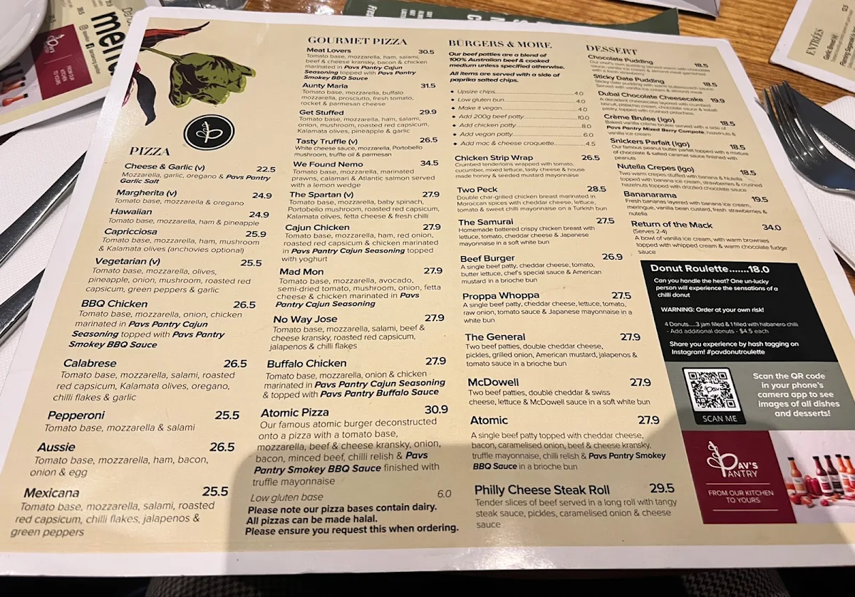 Menu, Dandenong Pavilion