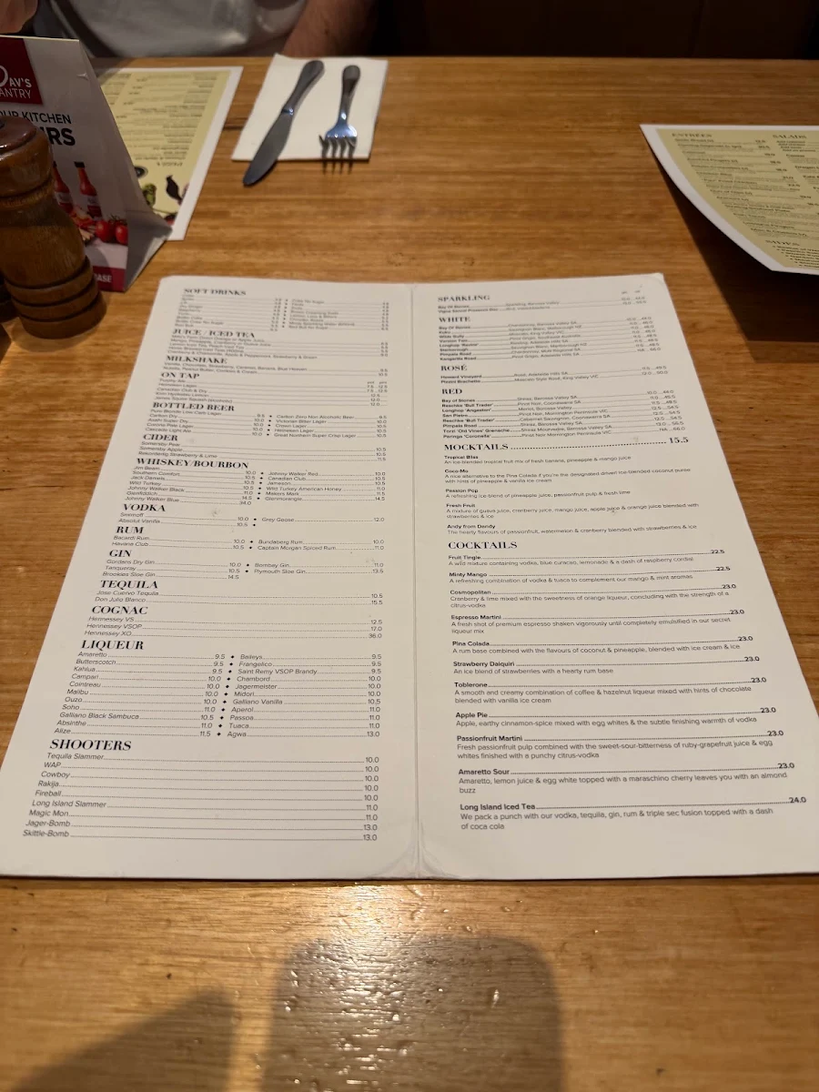Menu, Dandenong Pavilion