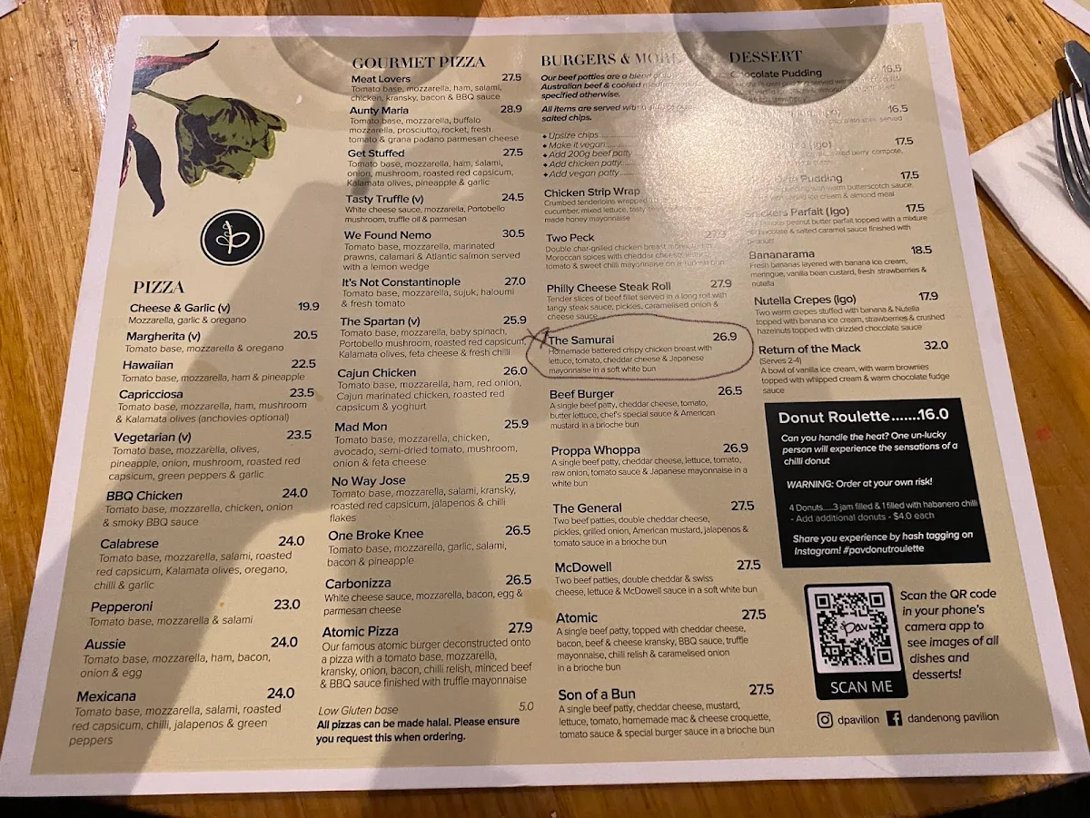 Menu, Dandenong Pavilion