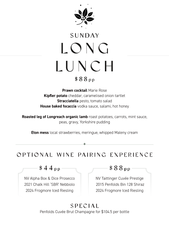 Menu, The Summit Restaurant & Bar