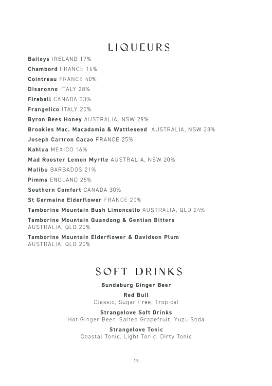 Menu, The Summit Restaurant & Bar