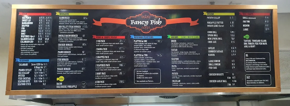 Menu, Fancy Fish