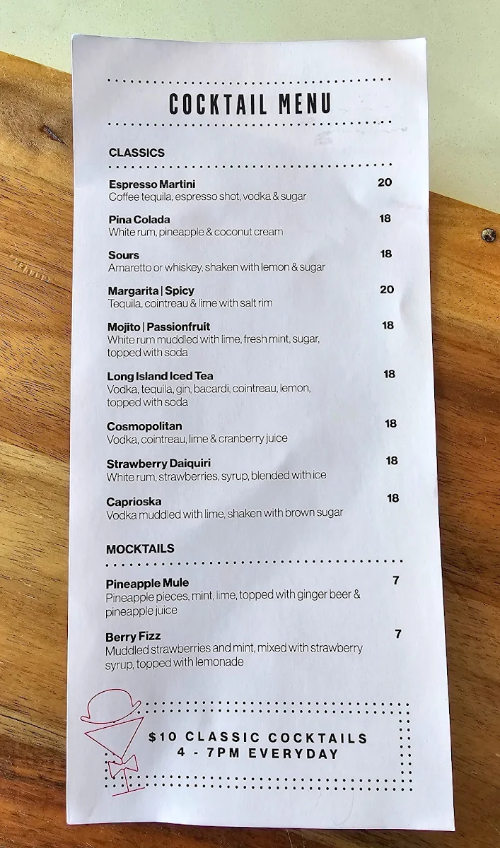 Menu, Mr Crown