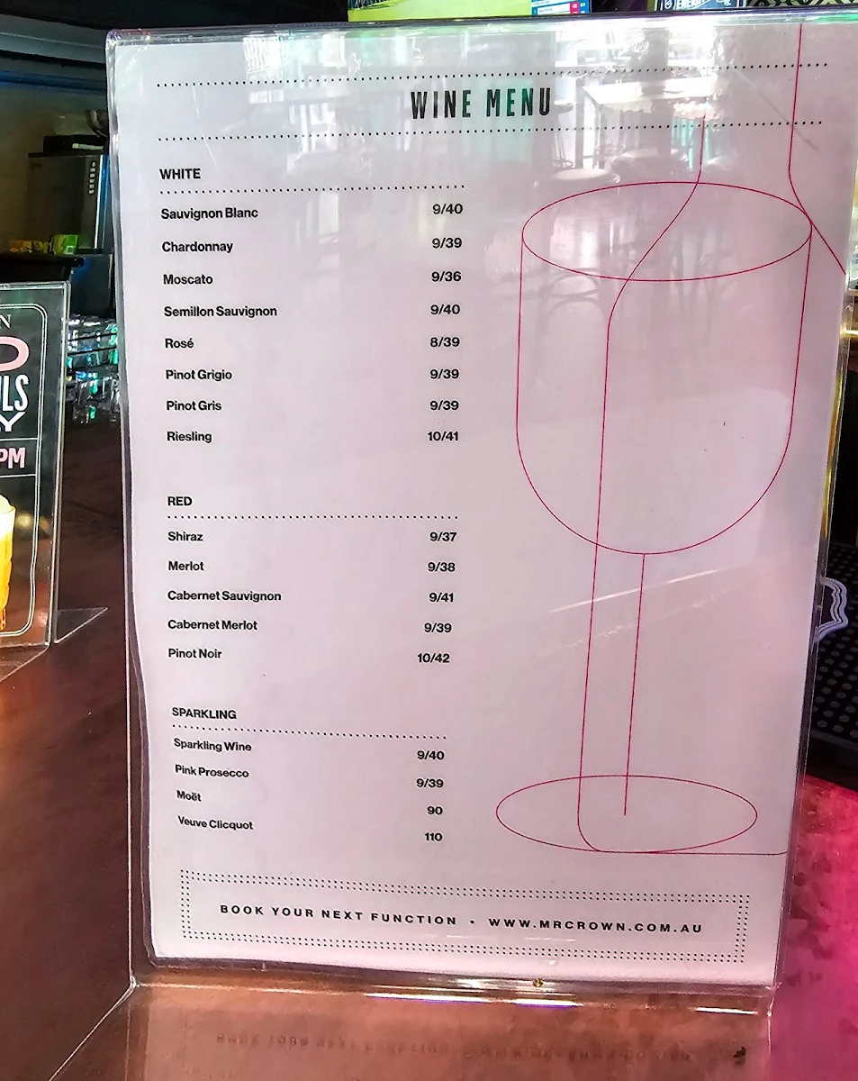 Menu, Mr Crown