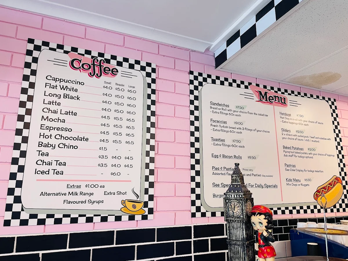 Menu, Shezza’s Diner