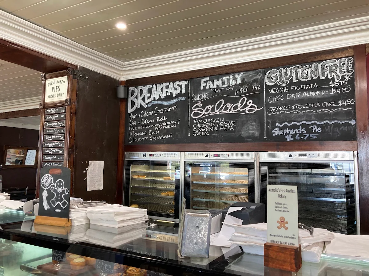 Menu, Heritage Bakery