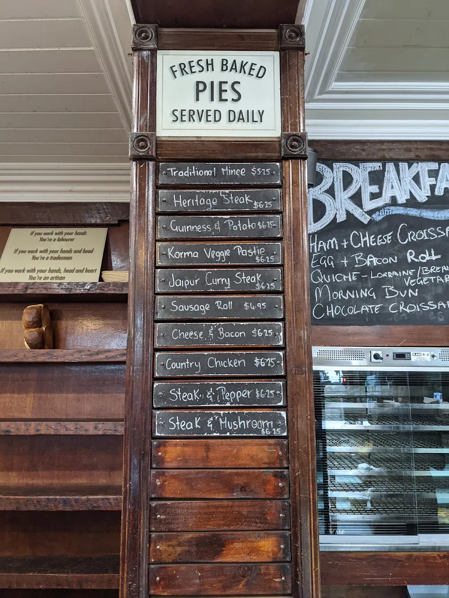 Menu, Heritage Bakery
