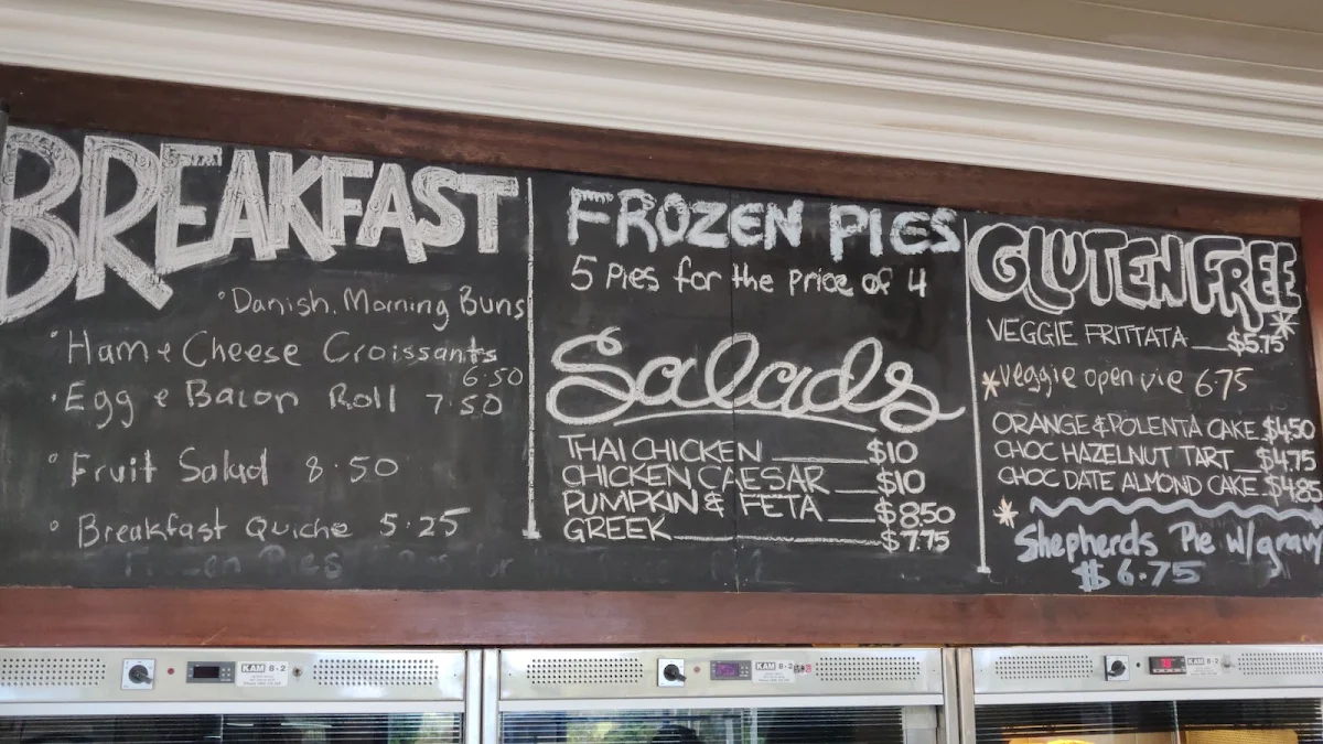 Menu, Heritage Bakery