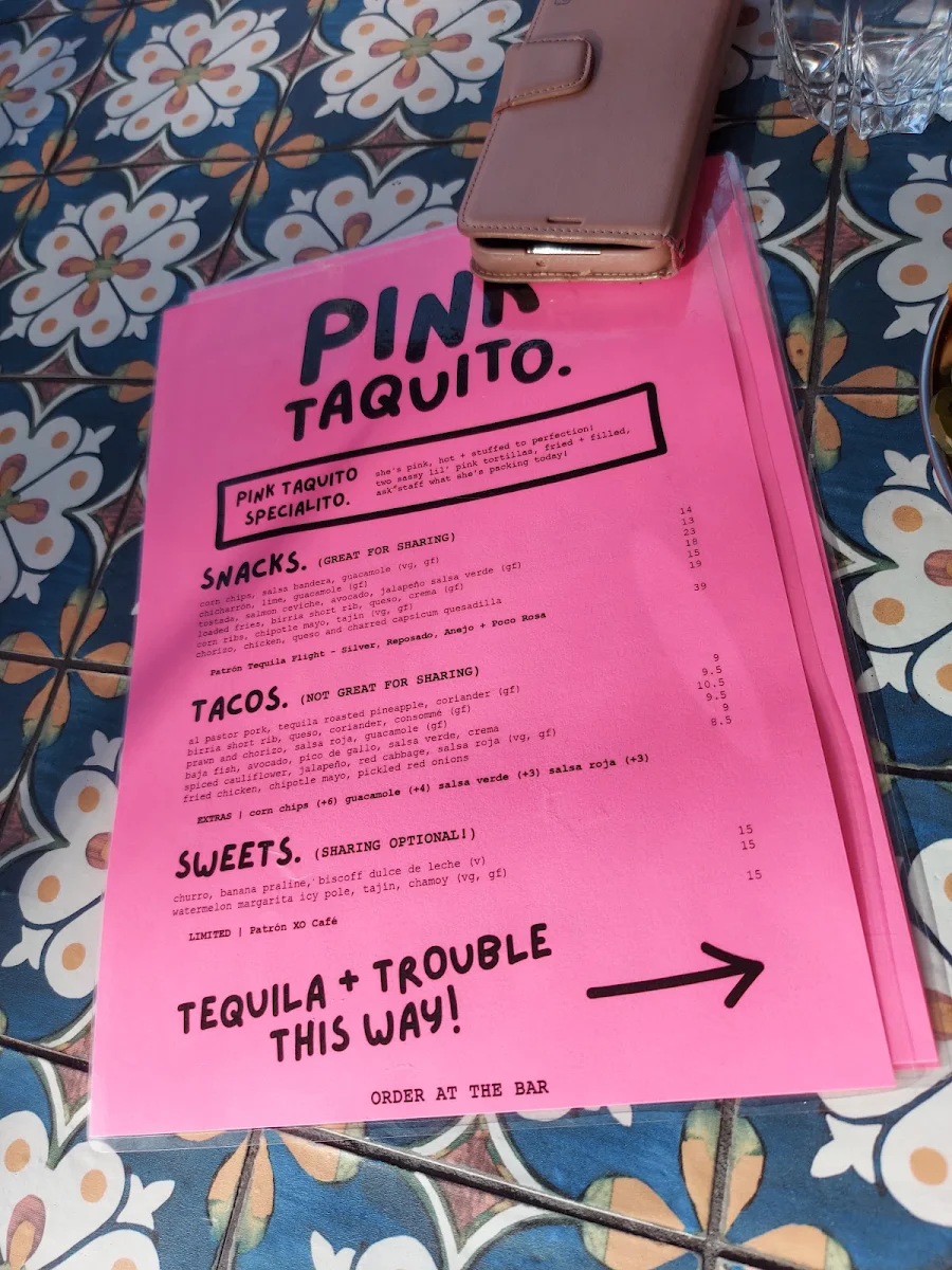 Menu, Pink Taquito