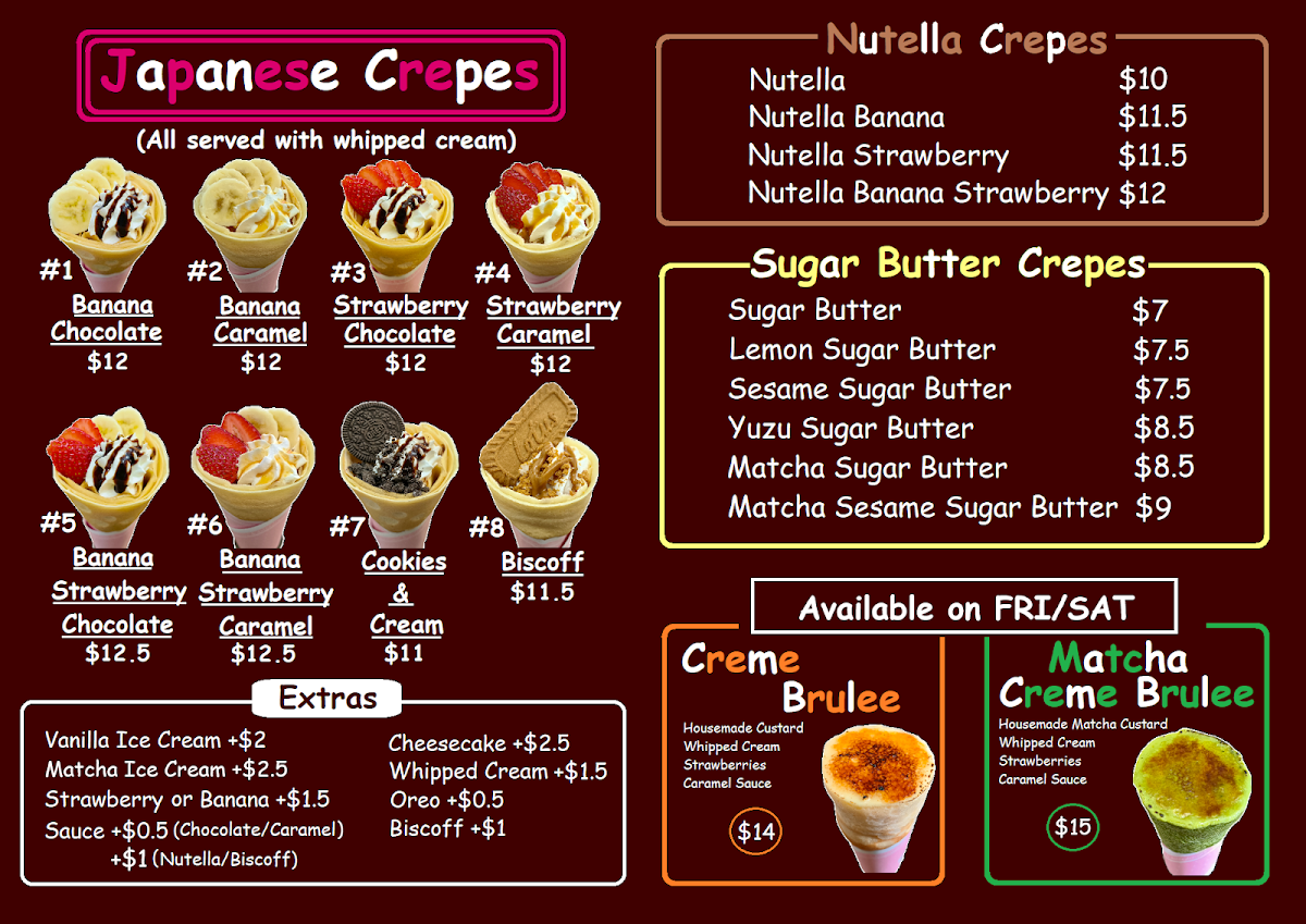 Menu, Matsuri Japanese
