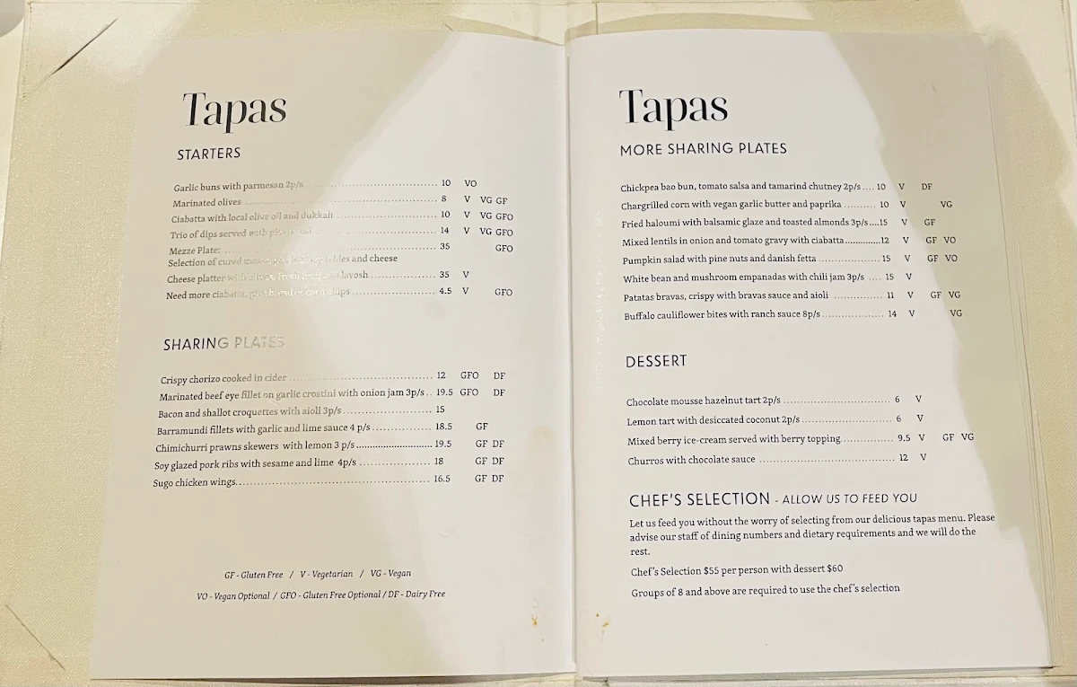 Menu, Casablabla - Multicultural Tapas Lounge Bar