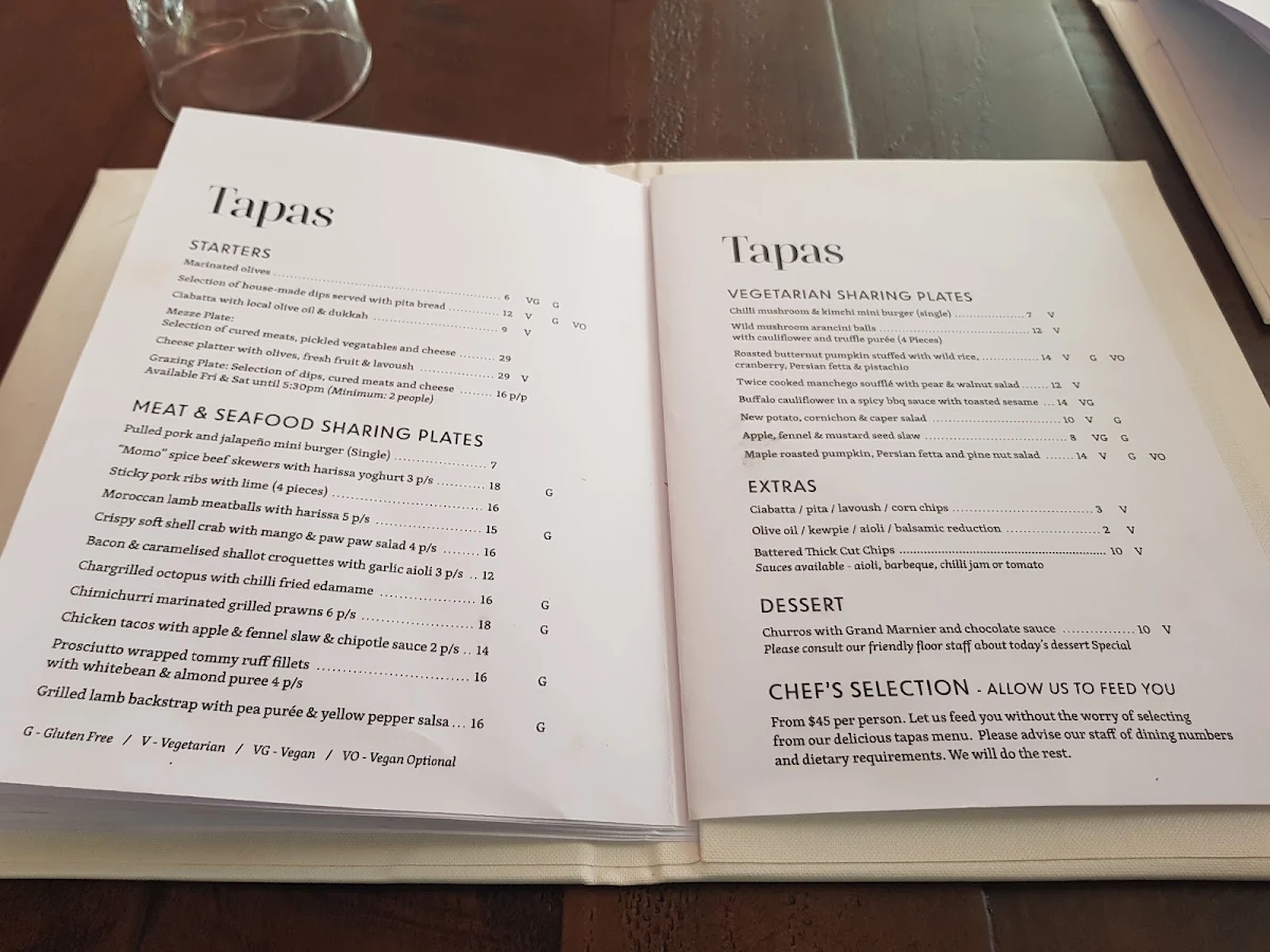Menu, Casablabla - Multicultural Tapas Lounge Bar