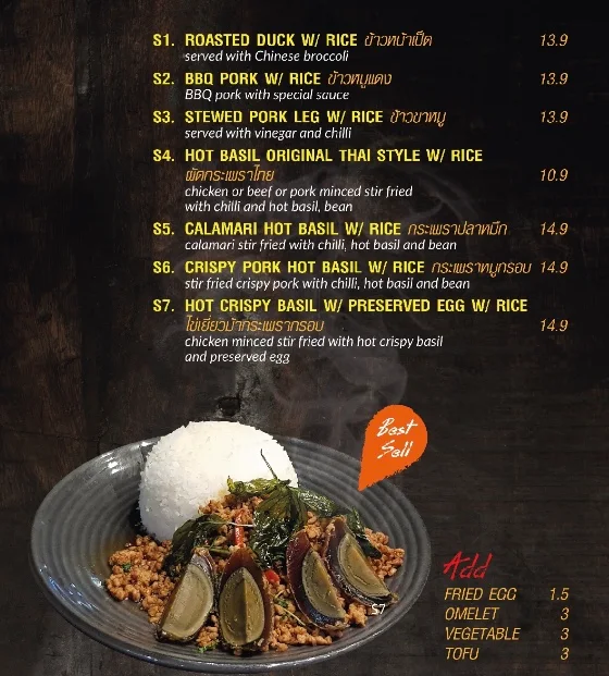 Menu, Charlie Chans Bar & Bottleshop