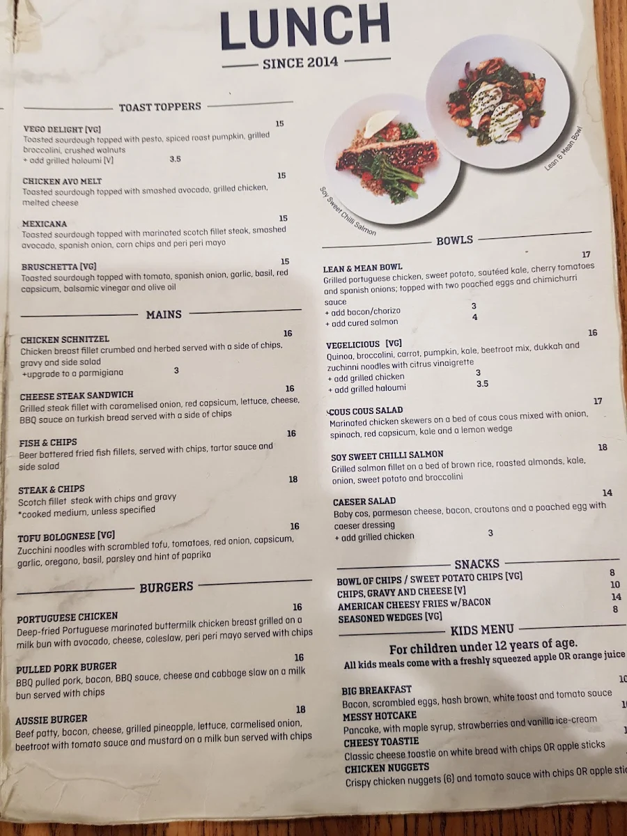 Menu, Espresso Warriors