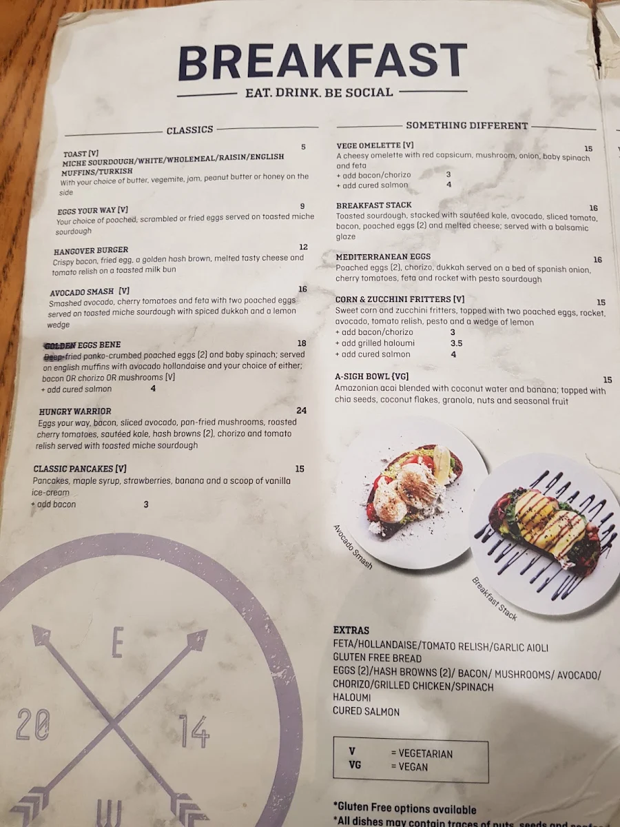 Menu, Espresso Warriors