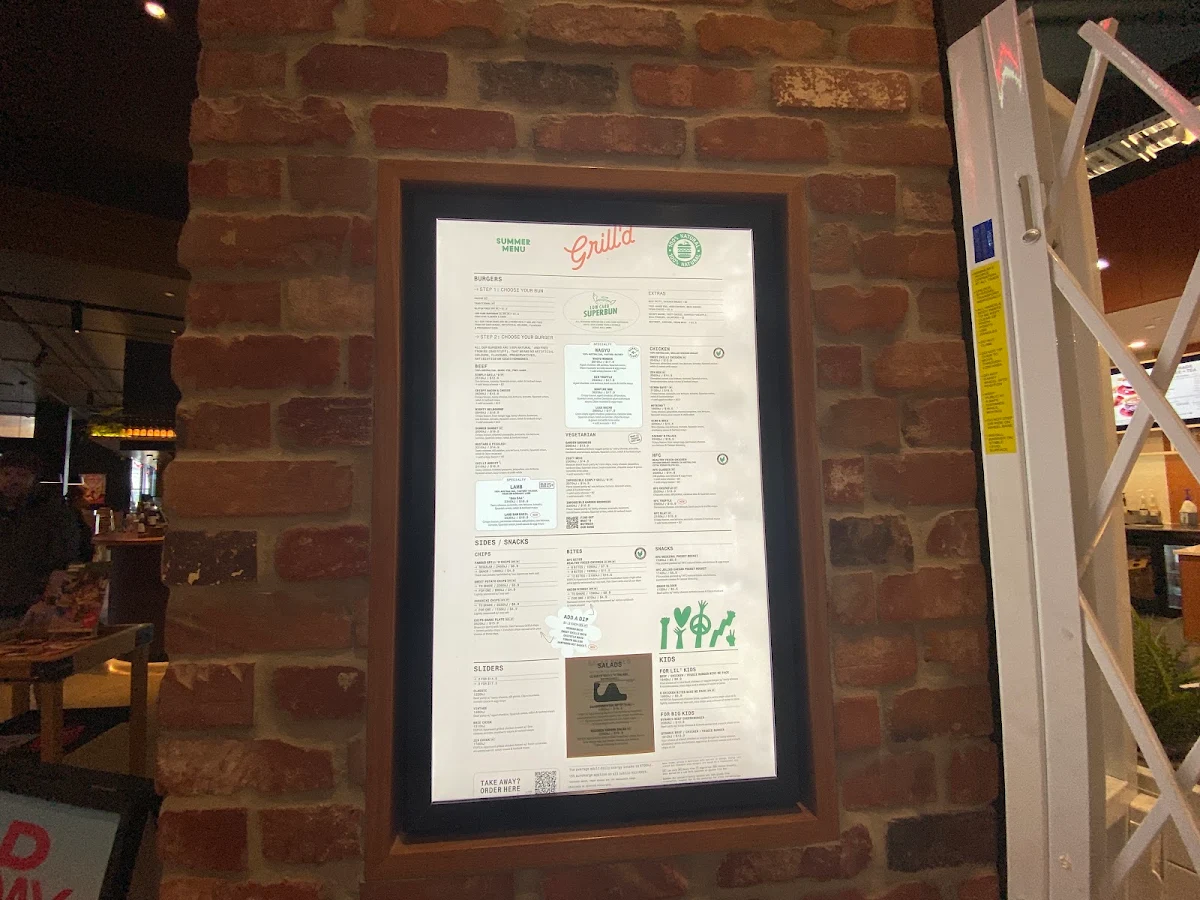 Menu, Grill'd Burgers - Woodgrove