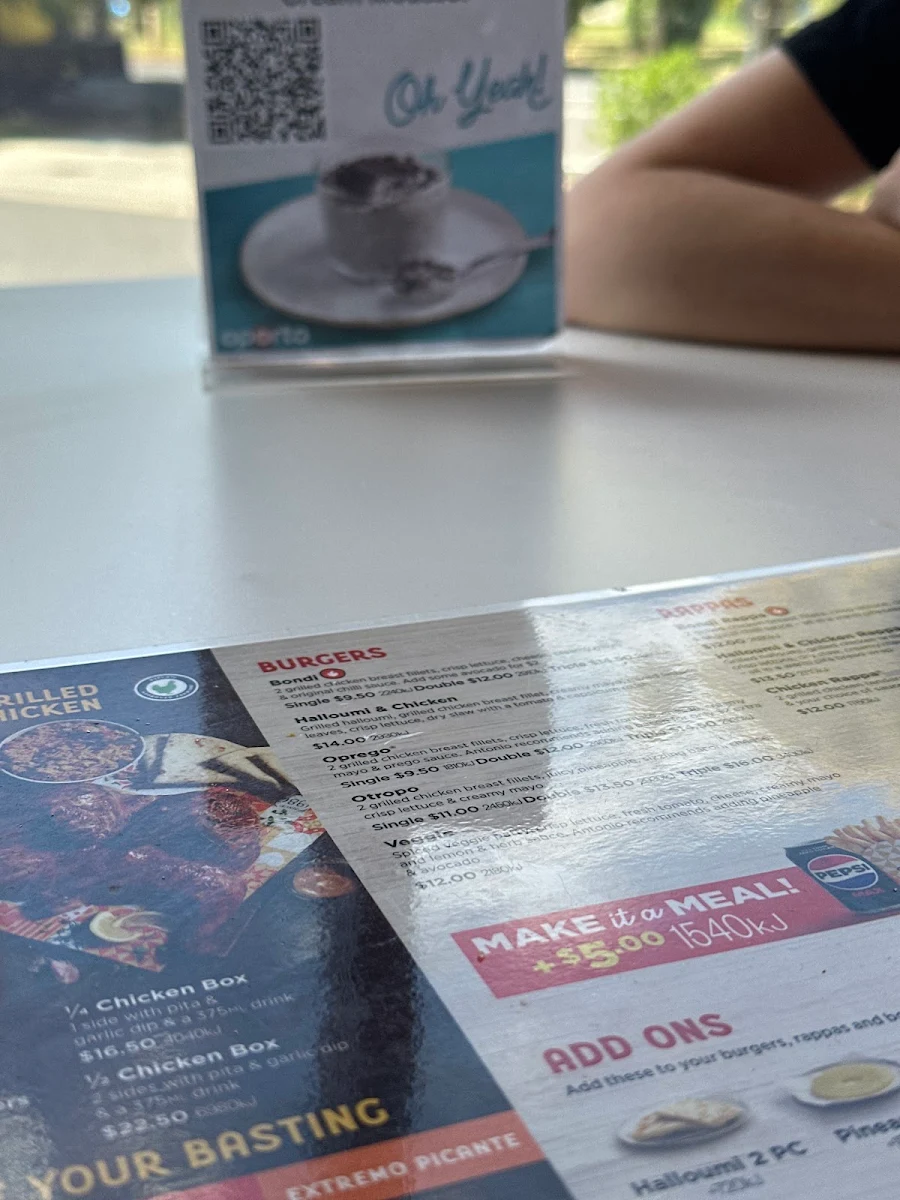 Menu, Oporto Orange