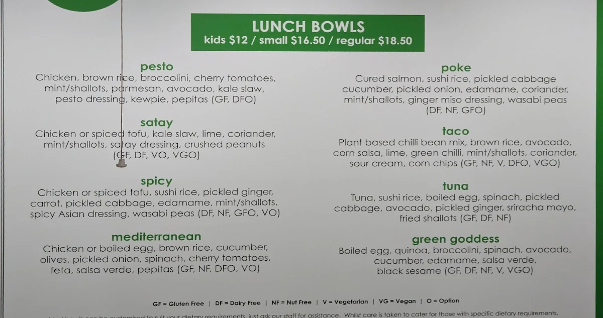 Menu, Clean Bowled