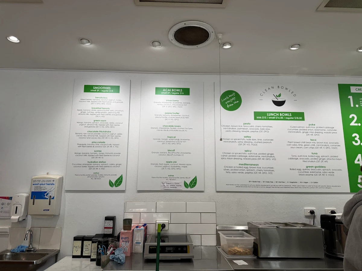 Menu, Clean Bowled