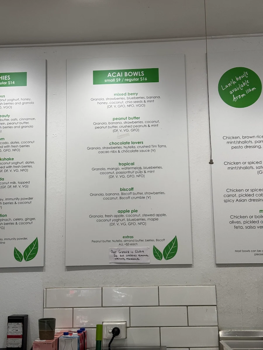 Menu, Clean Bowled