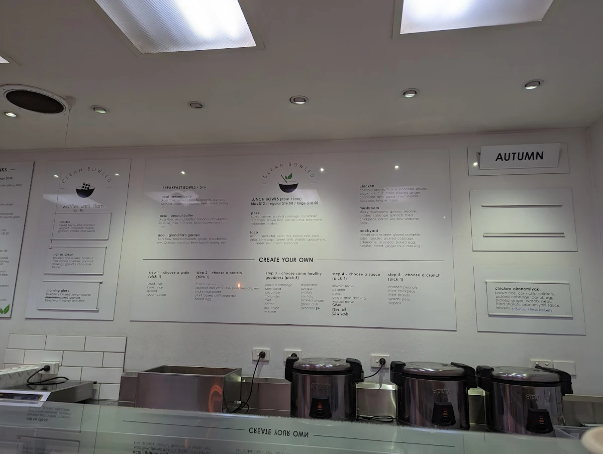 Menu, Clean Bowled