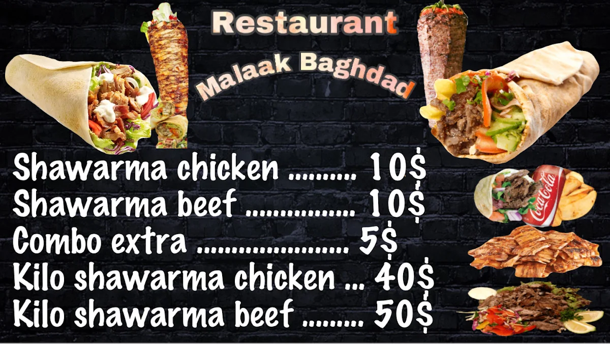 Menu, Malaak Baghdad Restaurant