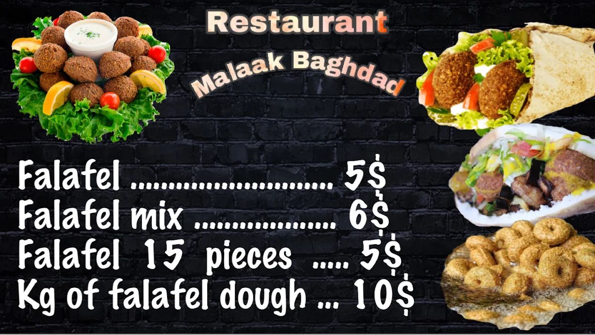 Menu, Malaak Baghdad Restaurant