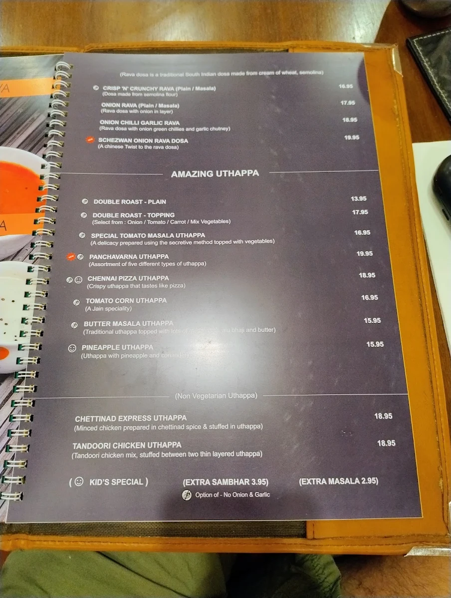 Menu, Sankalp The Taste of India