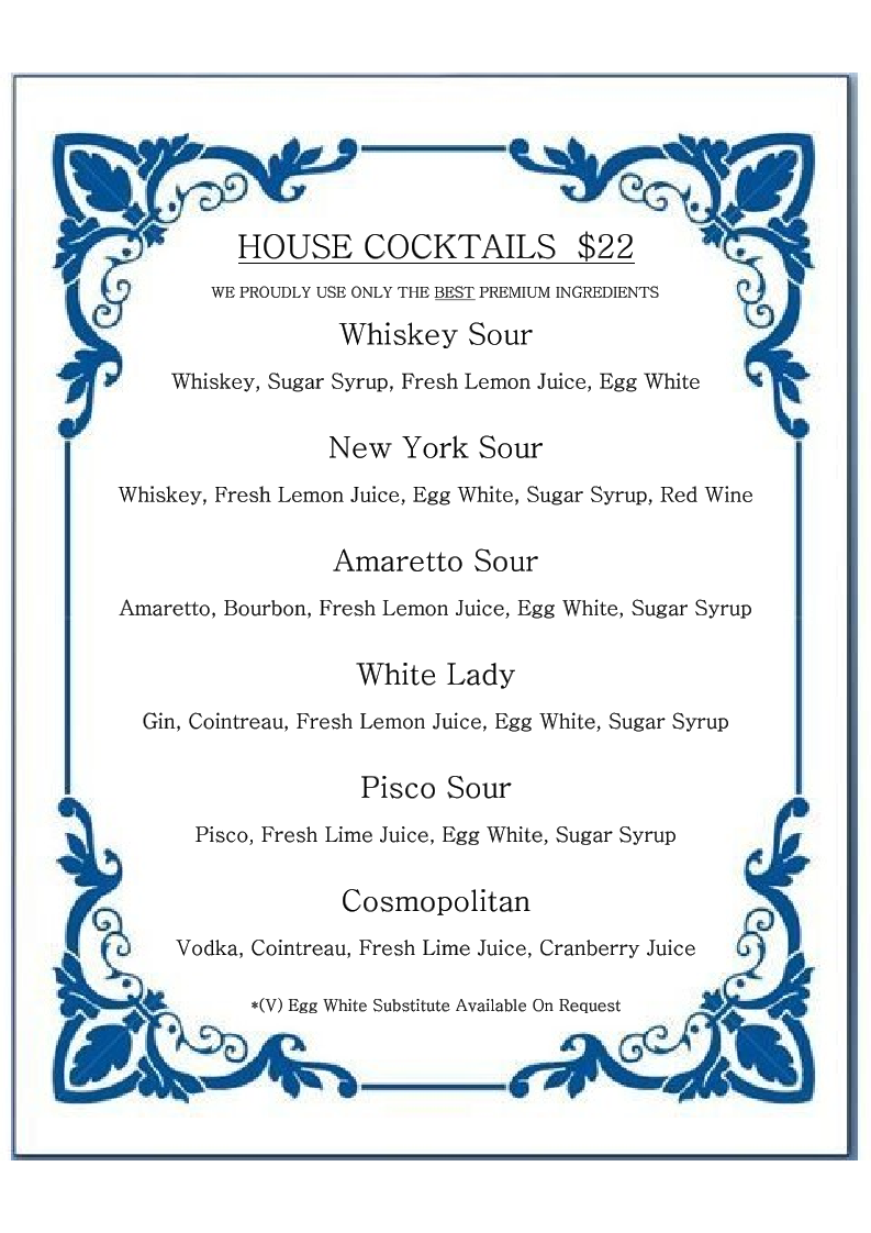 Menu, Butchers Brew Bar